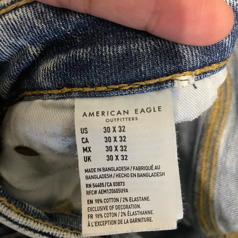 American Eagle Outfitters Blue Skinny Jeans Distressed pre-loved - Picture 5 of 5